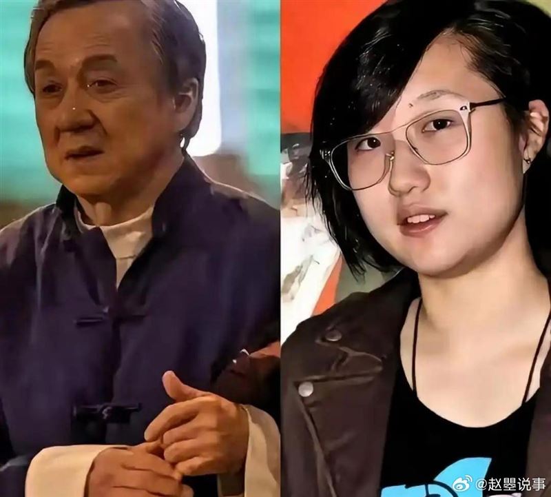 成龍和非婚生女兒吳卓林。（圖／翻攝自微博）