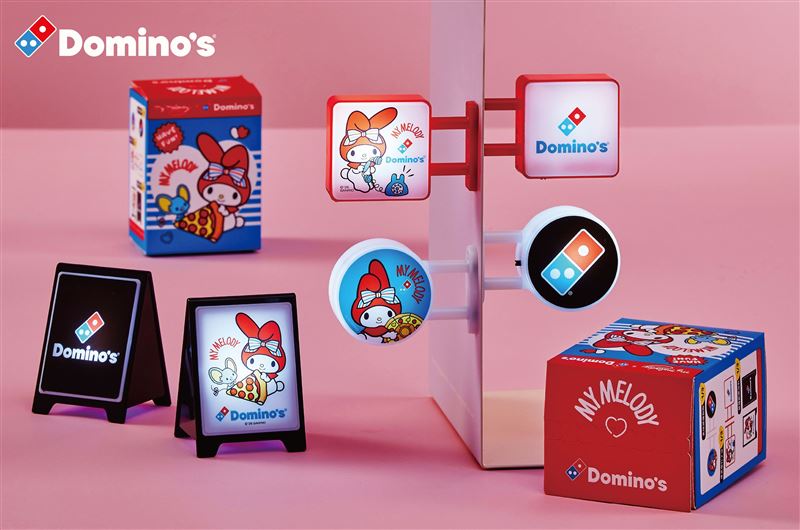 達美樂推出美樂蒂限量聯名閃耀迷你招牌燈盲盒。（圖／品牌業者提供）