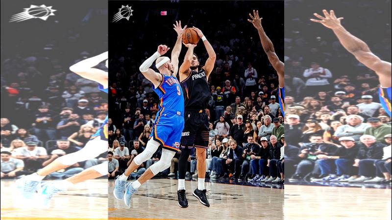 太陽主將布克（Devin Booker）絕殺三分彈。（圖／翻攝自X平台 @Suns）