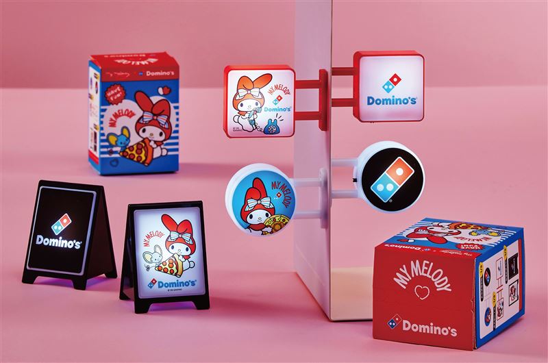 達美樂推出3款美樂蒂迷你招牌燈。(圖／達美樂提供）