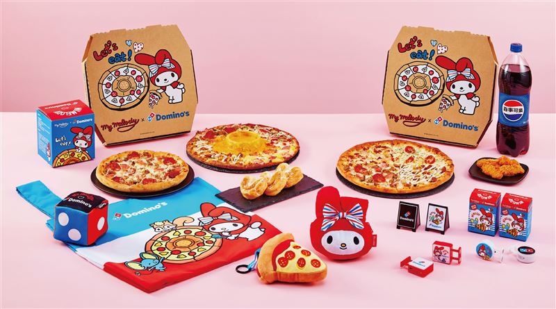 達美樂攜手三麗鷗人氣角色美樂蒂施展「歡樂兔給樂」變身魔法。(圖／達美樂提供）