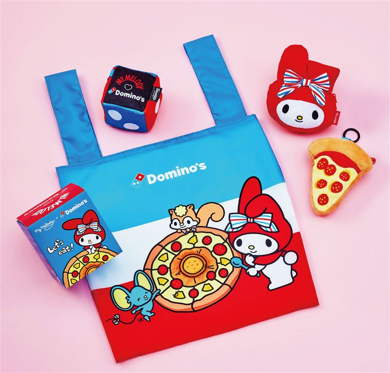 達美樂推出美樂蒂零錢包、購物袋。(圖／達美樂提供）