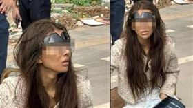 吳女模樣相當狼狽。（圖／翻攝自微博）