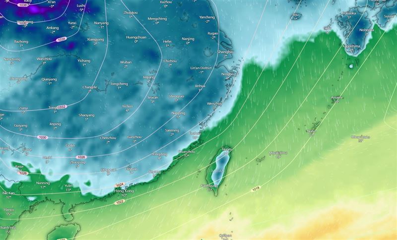 「台灣颱風論壇｜天氣特急」分享歐洲模式預測6日清晨溫度分布圖。（圖／翻攝自台灣颱風論壇｜天氣特急 臉書）