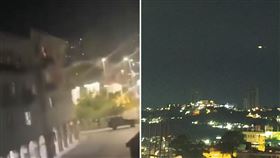 委內瑞拉總統府附近爆發槍戰，可見疑似軍車在街上快速駛過，防空系統朝空中無人機射擊。（圖／翻攝自X平台 @@joseramontrve）