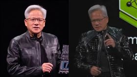 黃仁勳的皮衣變了。（圖右／NVIDIA　YT、圖左／記者鄭孟晃攝影）