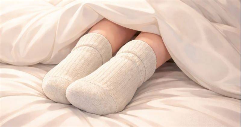 醫師洪暐傑表示,穿襪睡覺有益健康,尤其糖尿病患者的末梢血循差、神經容易病變,穿襪睡覺能促進血循、保護足部、減輕神經疼痛,還能增進睡眠品質。(圖/AI示意圖)