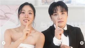 Lia Kim（左）、崔容俊（右）公開澄清兩人並沒有結婚。（圖／翻攝自IG @choreoawards）