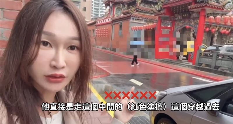 黃瓊慧透露，很多民眾誤以為紅色鋪面是人行道。（圖／翻攝自黃瓊慧臉書）