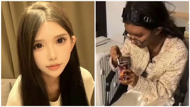 來自中國福建的26歲女網紅Umi（本名：吳甄楨），日前被發現狼狽流落柬埔寨街頭，樣貌判若兩人，前後差距極大。（圖／翻攝抖音）