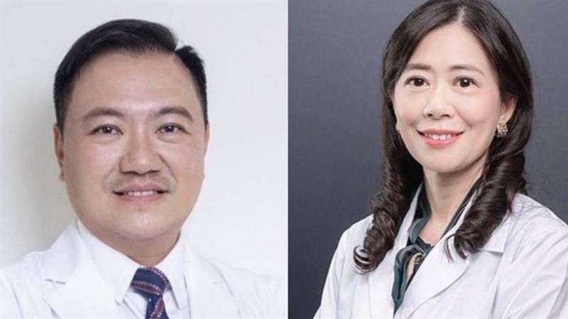 醫師楊孟寅(右)被爆出放任無照廠商執刀手術,另位醫師鄭文郁(左)也一樣。(圖/翻攝自台中榮總官網)