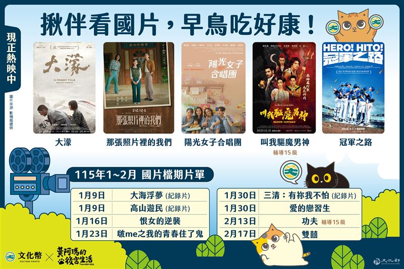 寒假國片清單。（圖／文化部提供）