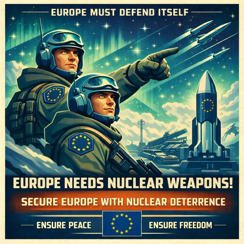 X平台網友自製的支持歐盟擁核AI生成圖。（圖／翻攝自X平台 @NXT4EU）