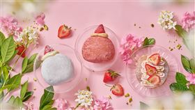 雪系町生ドーナツ草莓季全系列。（圖／品牌業者提供）