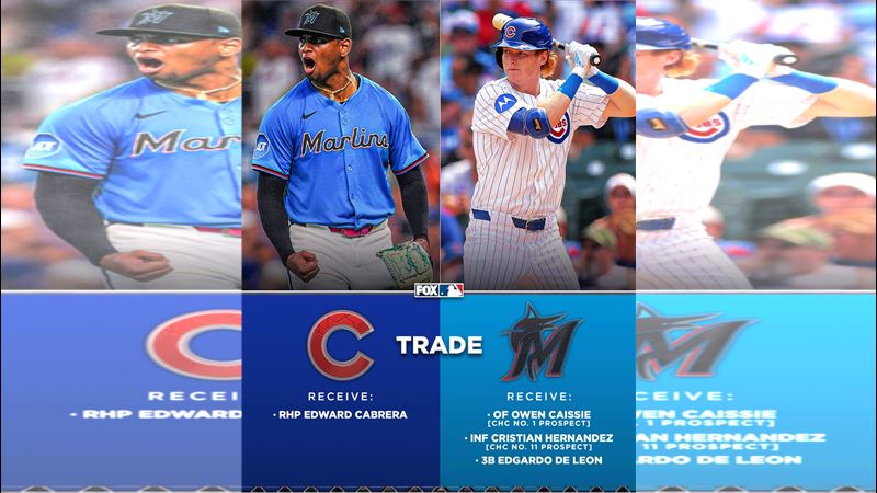 小熊用3位新秀換來馬林魚先發投手卡布瑞拉（Edward Cabrera）。（圖／翻攝自FOX Sports: MLB推特）