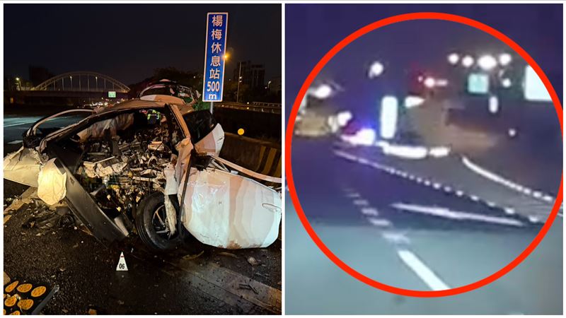 31歲男撞國道分隔島卡鐵棺　慘死畫面曝光