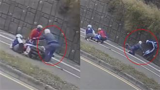 救駕…誤催油門「謎樣1姿勢」騎去撞牆！