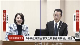 王鴻薇質詢顧立雄、李慶然。（圖／翻攝自國會頻道） 