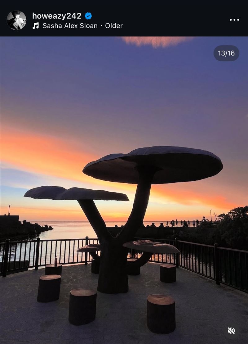 HowZ 8月慶生貼文，和梓蛋照片中所在地點相同。（圖／翻攝自HowZ IG）