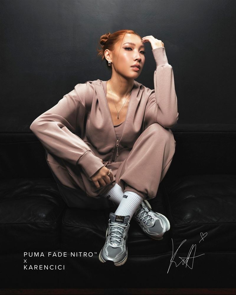 PUMA攜手R&amp;B女神Karencici，演繹全新鞋款FADE NITRO™。（圖／品牌業者提供）
