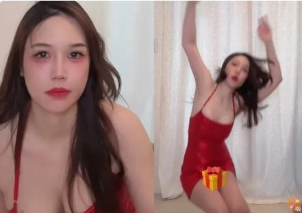 Ashly滑倒疑似露點。（圖／翻攝自IG）