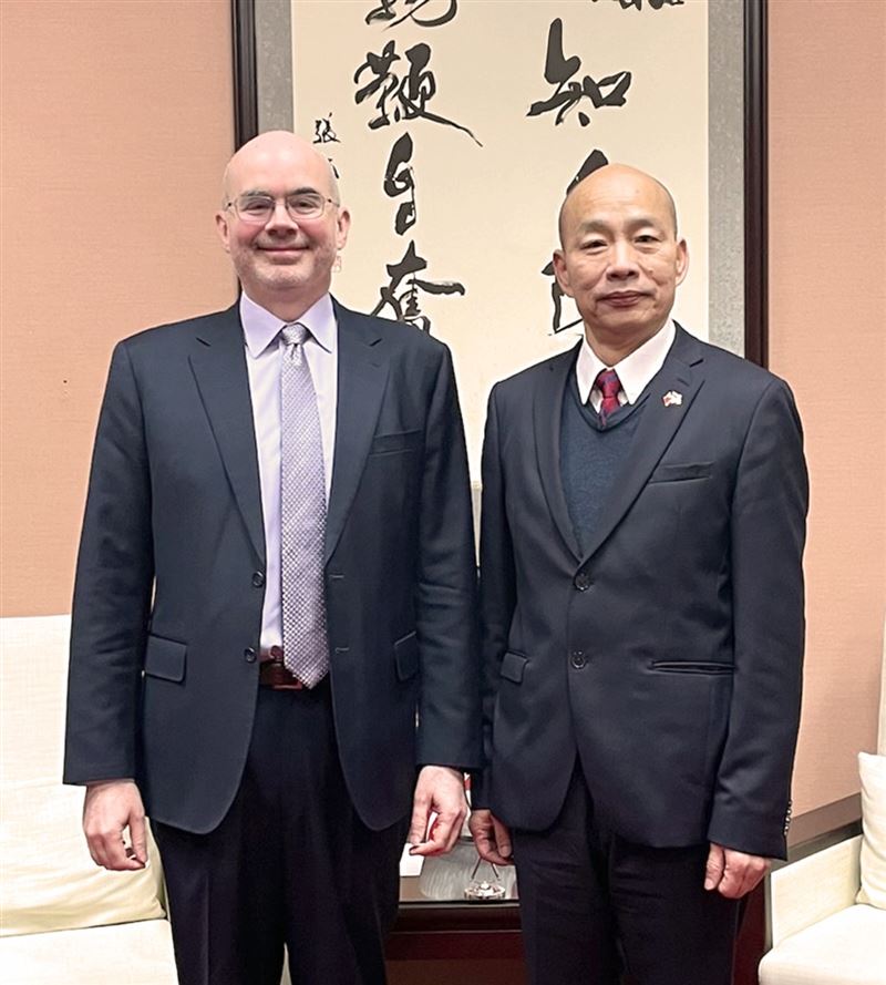 美國在台協會處長谷立言與立法院院長韓國瑜及副院長江啟臣會面。（圖／翻攝自美國在台協會 AIT）
