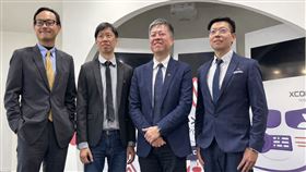 左起奧義賽博財務長黃文傑、技術長暨共同創辦人邱銘彰、董事長吳明蔚、資安長暨共同創辦人叢培侃。（圖／記者余國棟攝影）