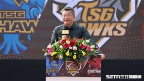 台鋼集團職業運動訓練基地「皇鷹學院」啟用典禮，中職會長蔡其昌致詞。（圖／記者劉彥池攝影）
