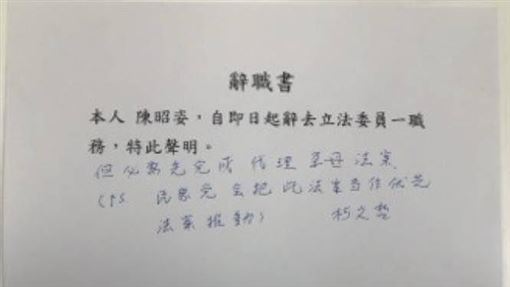他PO陳昭姿辭職書！柯寫：需完成代孕法案