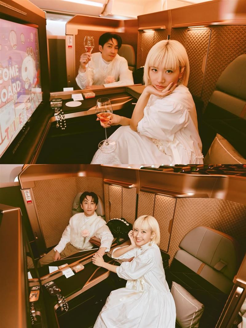 陳漢典和Lulu捲入頭等艙風波。（圖／翻攝自臉書）