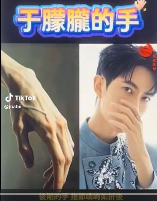 近期網路瘋傳798藝術館出現疑似于朦朧斷掌標本 。（圖／翻攝自@jnabii TikTok）