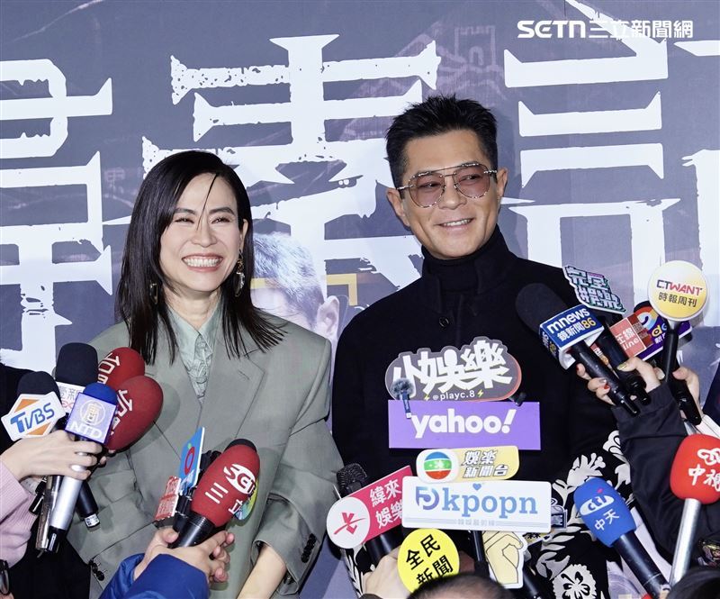 港劇經典《尋秦記》推出電影版，身兼監製與主演的古天樂，於8日偕同女主角宣萱來台宣傳。（圖／記者趙于瑩攝影）