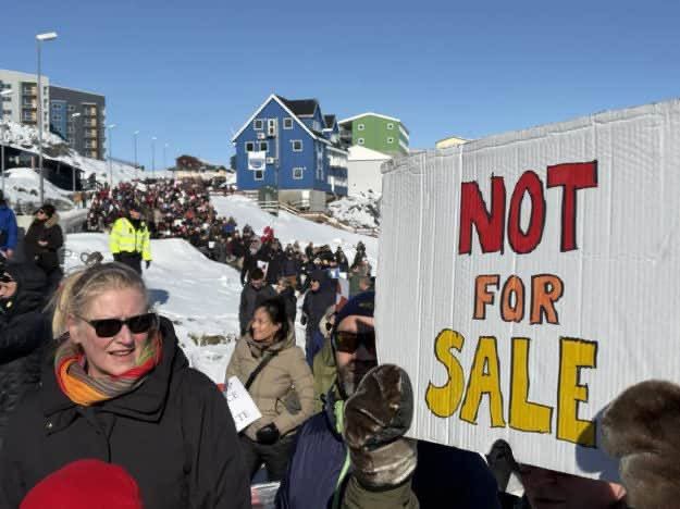 格陵蘭的反川普併吞示威，攝於2025年3月。（圖／翻攝自X平台 @jurgen_nauditt）