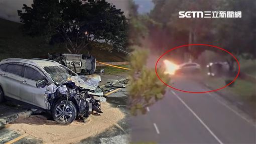 4秒撞臨停…翻肚燒成火球！肇事者噴殘渣