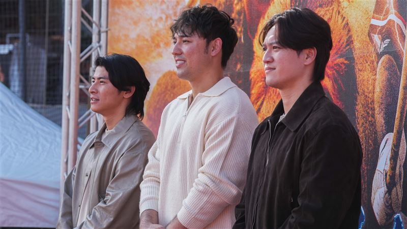 統一獅外野三鬼再次集結。(圖/統一獅提供)