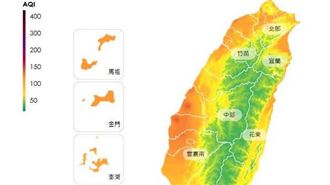 口罩戴好！境外污染「台灣西半部一片橘」