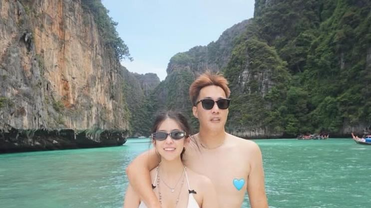 余祥銓愛妻柔柔搭船出海。（圖／翻攝自IG @rou860209）