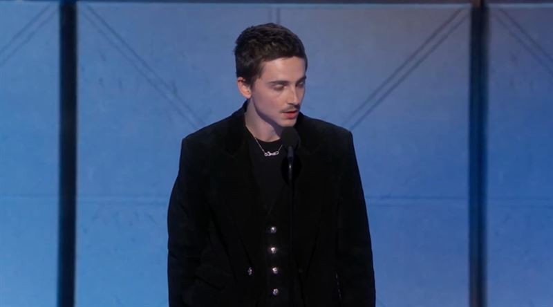 「甜茶」提摩西夏勒梅擊敗李奧納多，坦言對手真的太強大。（圖／翻攝自Golden Globes）