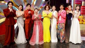 郭忠祐（左起）、白家綺 、陽帆 、白冰冰 、陳美鳳 、侯怡君 、阿翔 、賴慧如 、籃籃。（圖／民視提供） 