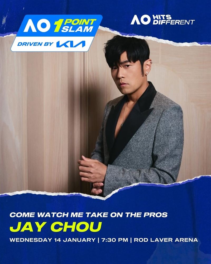 周杰倫將於1月14日登上澳網賽事。（圖／翻攝自澳網IG）