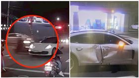 蘆竹,保時捷,摩托車,直行（圖／翻攝畫面）