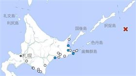 日本北海道外海發生規模較大的6.2地震，目前暫無海嘯風險。（圖／翻攝自日本氣象廳）