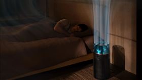Dyson HushJet™於睡眠模式下噪音約24分貝，比圖書館更安靜，在夜間持續淨化而不干擾睡眠。（圖／品牌業者提供）