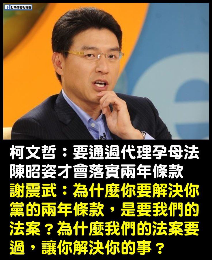 謝震武對陳昭姿離職留但書提出質疑。（圖／翻攝自打馬悍將粉絲團臉書）