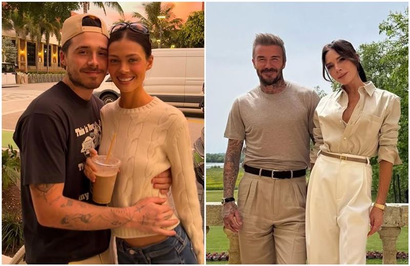 布魯克林為了妻子妮蔻拉（左圖），跟父母貝克漢、維多利亞（右圖）徹底決裂。（翻攝nicolaannepeltzbeckham IG／victoriabeckham IG）