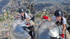 台北101董事長賈永婕挑戰登頂。（圖／翻攝自臉書）