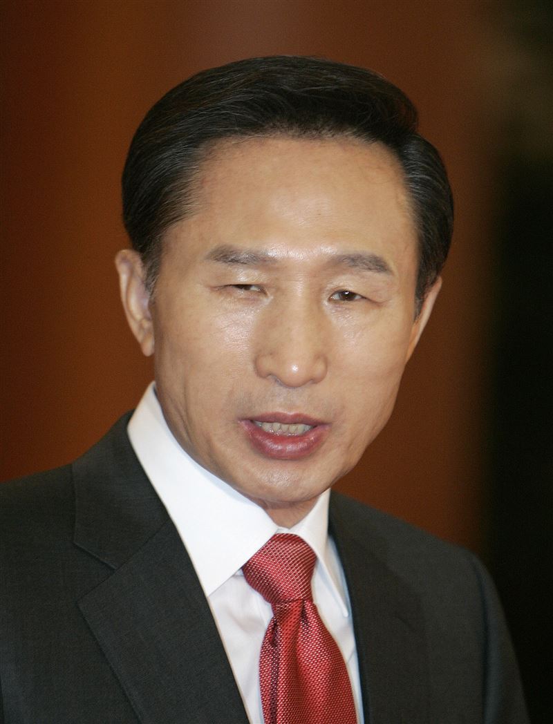 南韓前總統李明博。（圖／美聯社／達志影像）