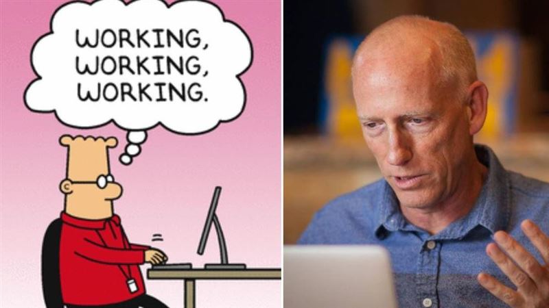 以犀利筆觸諷刺上班族文化、風靡全球數十年的漫畫《呆伯特》，正式畫下句點，作者史考特．亞當斯在與癌症長期對抗後辭世。（圖／翻攝自網路）