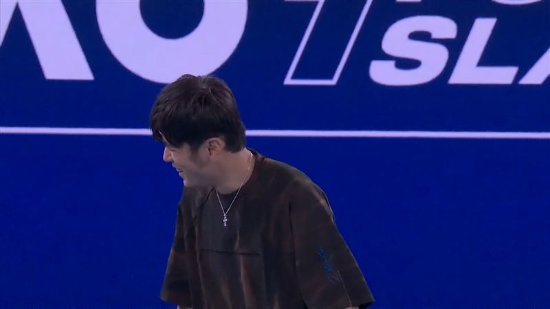 周杰倫澳網「一分大滿貫」遭秒殺。（圖／翻攝自Australian Open YouTube）