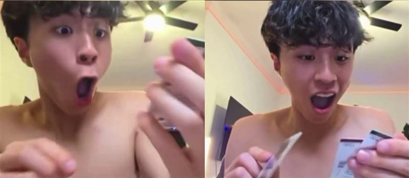 Ray近日直播中開箱《2025-26 Topps Chrome 籃球收藏盒》結果讓人驚呆。（圖／翻攝自X平台）